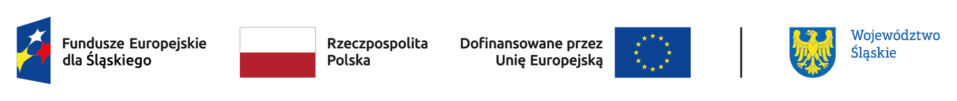 Dofinansowanie: Fundusze Europejskie dla Śląskiego, Rzeczpospolita Polska, Dofinansowane przez Unię Europejską, Województwo Śląskie